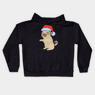 Dog with santa hat 02 Kids Hoodie